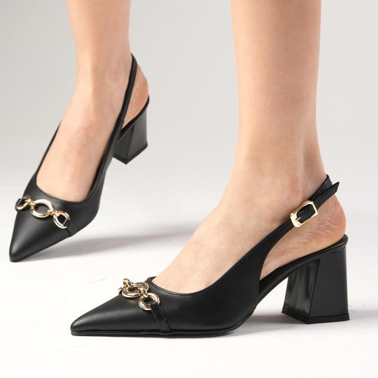 Pantofi REBECA negri din piele naturală - imagine 2