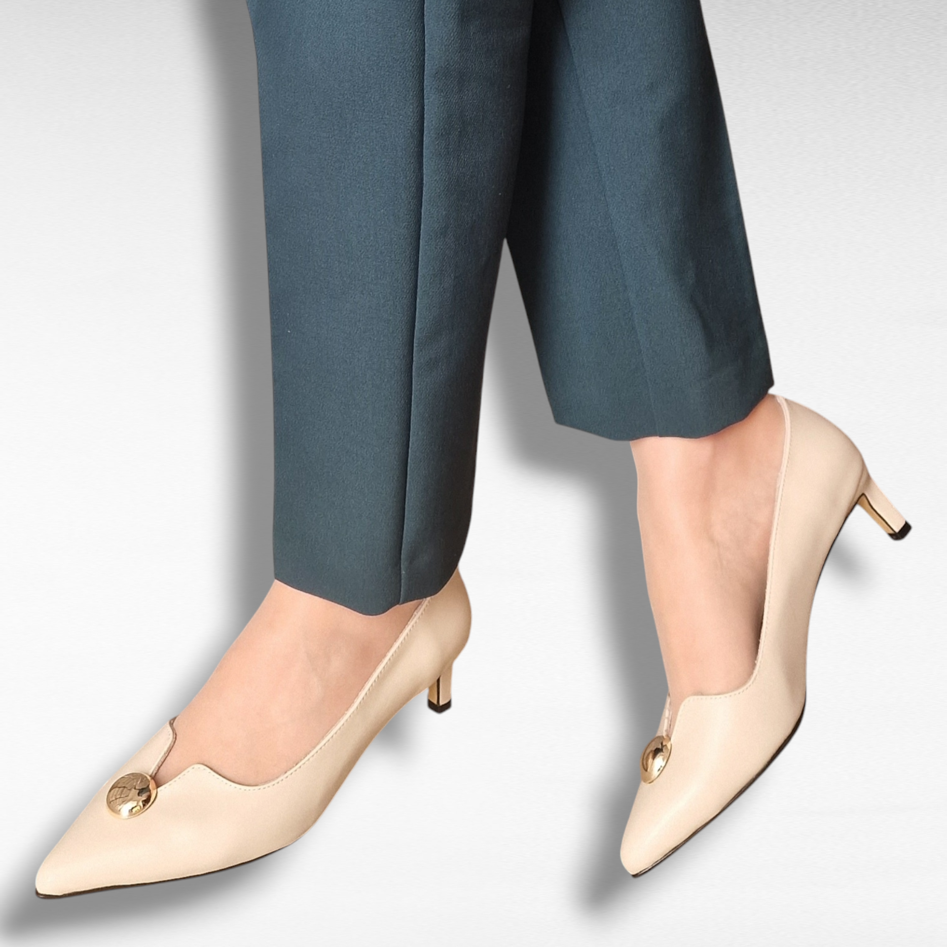 Pantofi ARLETTE bej din piele naturală - imagine 3