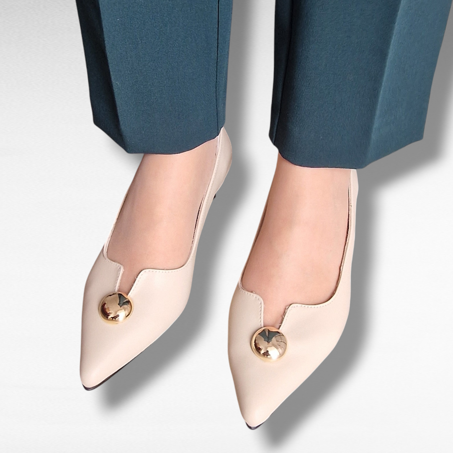 Pantofi ARLETTE bej din piele naturală - imagine 4