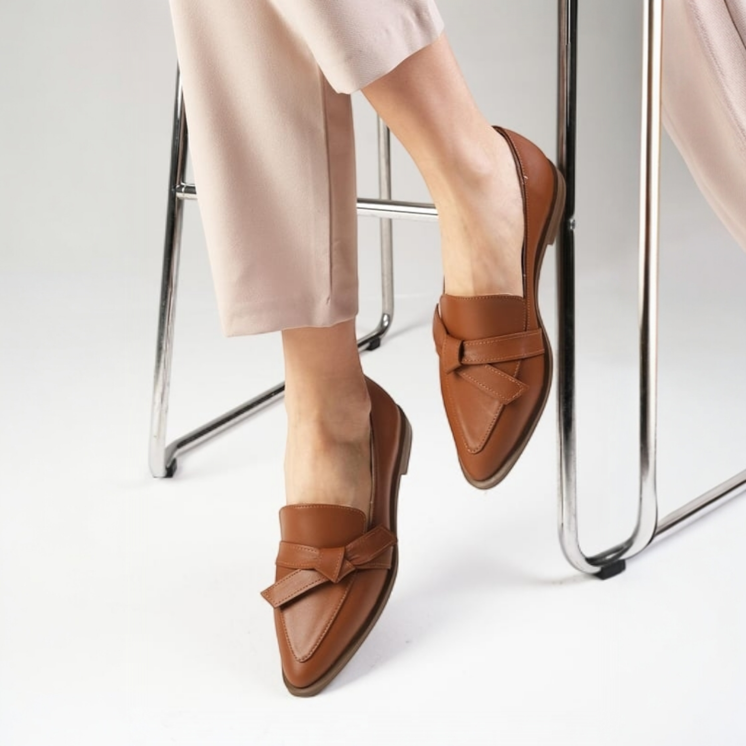 Mocasini OLENA maro din piele naturală - imagine 4