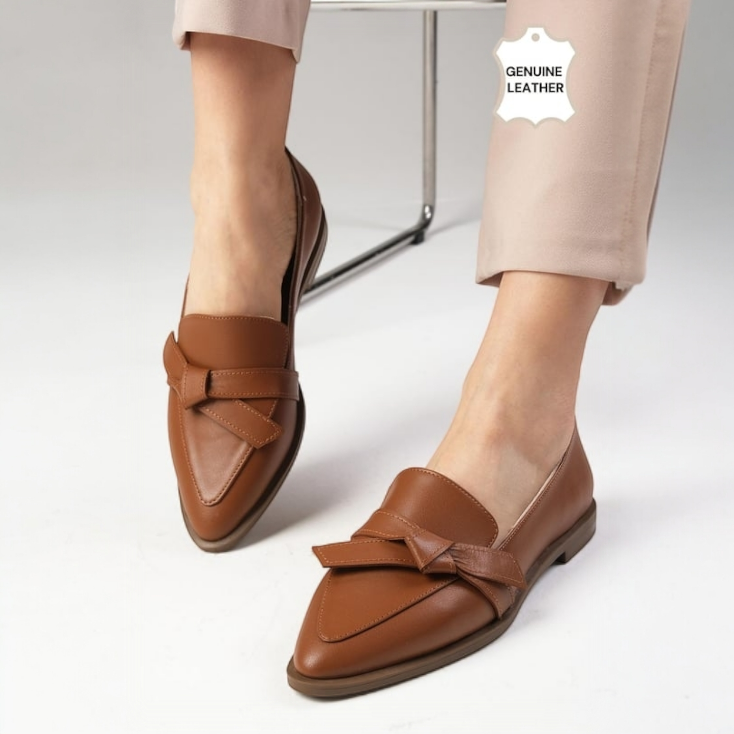 Mocasini OLENA maro din piele naturală - imagine 6