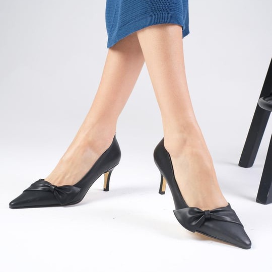 Pantofi ARIANA negri din piele naturală - imagine 4