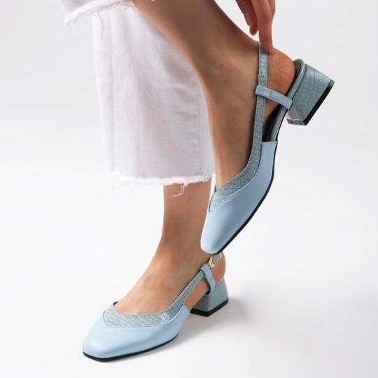 Pantofi GABRIELA albaștri din piele naturală - imagine 3