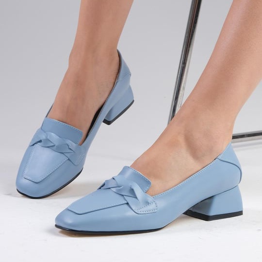 Pantofi ADINA albaștri din piele naturală