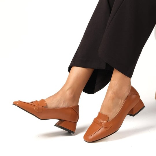 Pantofi ADINA maro din piele naturală - imagine 3