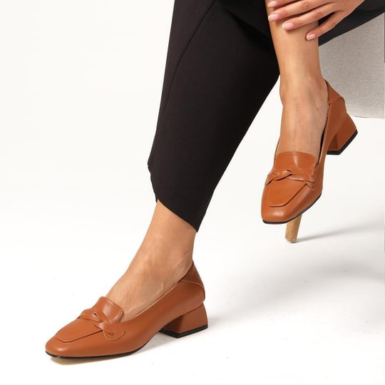 Pantofi ADINA maro din piele naturală - imagine 4