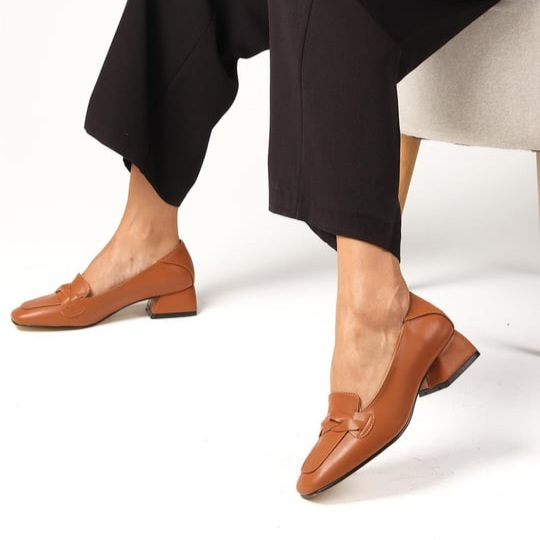 Pantofi ADINA maro din piele naturală - imagine 5