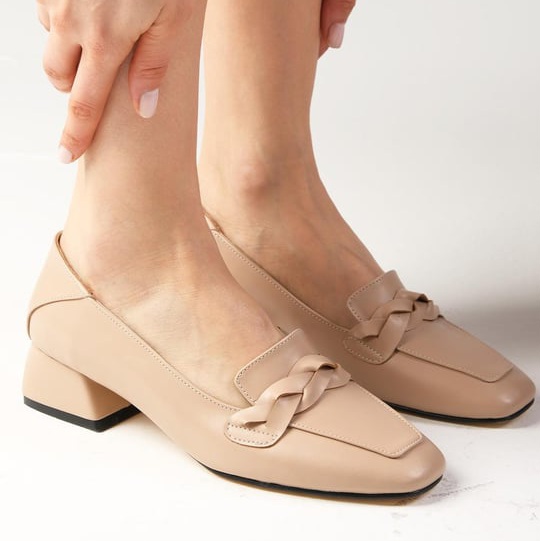 Pantofi ADINA bej din piele naturală