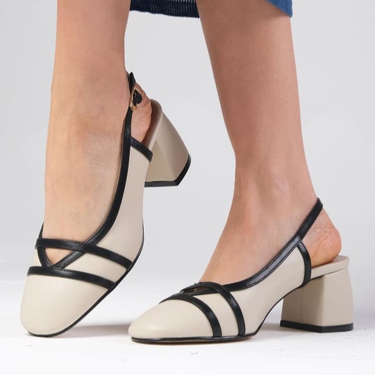 Pantofi ESTHER bej din piele naturală