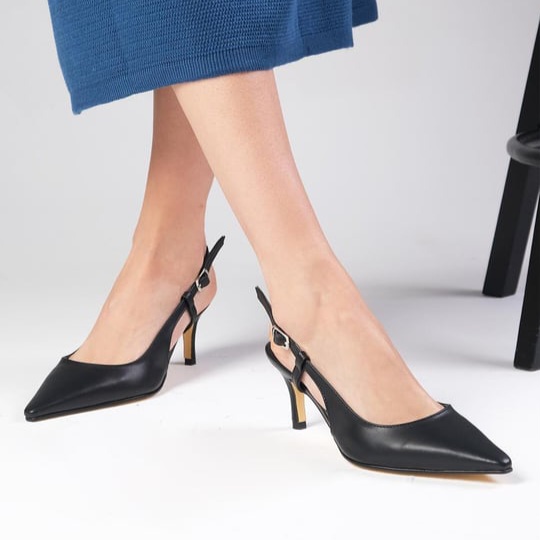 Pantofi MIRELA negri din piele naturală - imagine 4