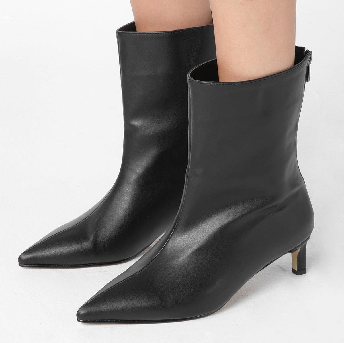 Botine ANIA din piele naturală neagră