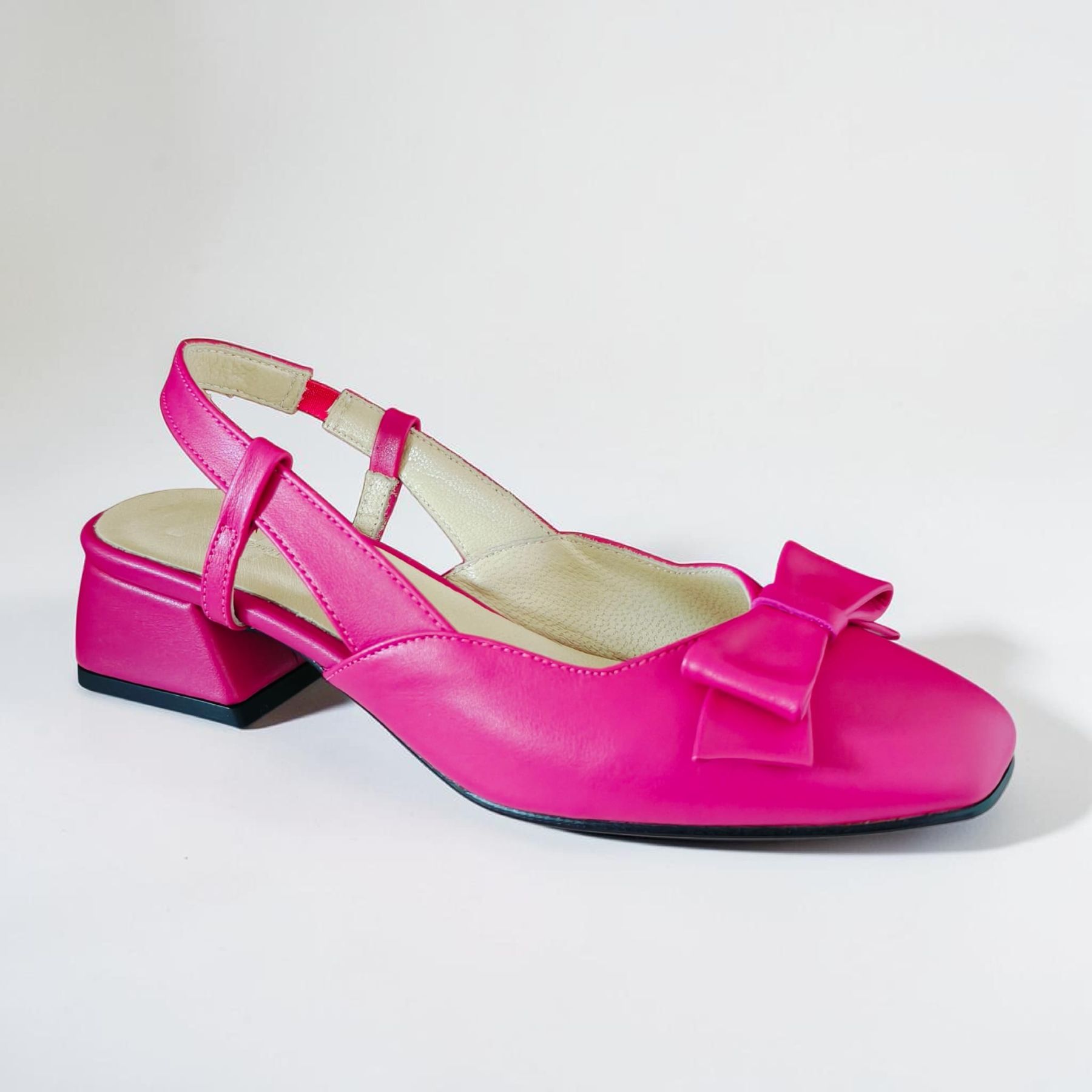 Pantofi CLARA fuchsia din piele naturală