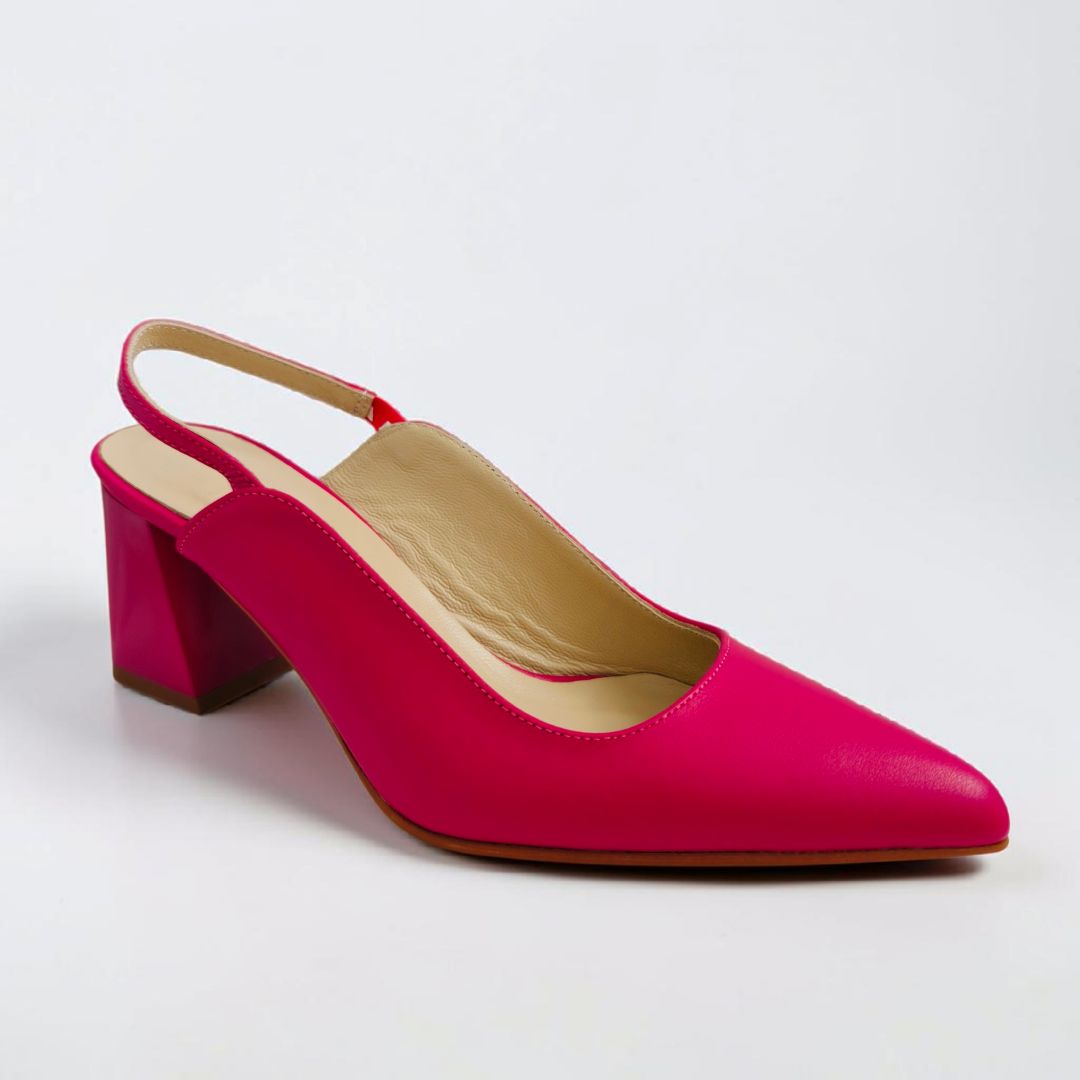 Pantofi ELIZA fuchsia din piele naturală